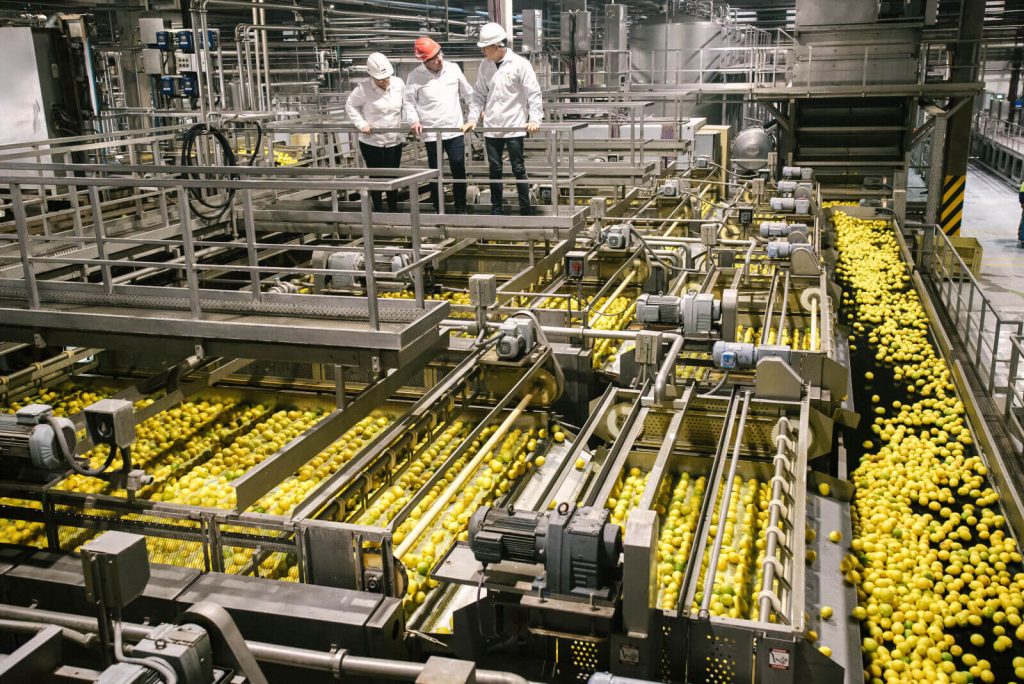 Marcelo Perez, Plant B Manager, Beatriz Perez Camaño, Laboratory Manager, and Marcos Vera, Production Manager at Plant B Citrusvil, Tucumán, Argentina.